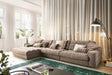 KAWOLA Sofa LANA XL Ecksofa Cord taupe, Links