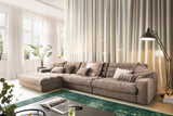 KAWOLA Sofa LANA XL Ecksofa Cord taupe, Links