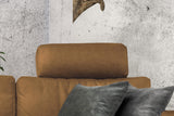 KAWOLA Sofa LOLA Ecksofa Stoff cognac mit motorischer Relaxfunktion