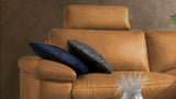 KAWOLA Sofa LOLA Ecksofa Stoff cognac mit motorischer Relaxfunktion