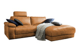 KAWOLA Sofa LOLA Ecksofa Stoff cognac mit motorischer Relaxfunktion