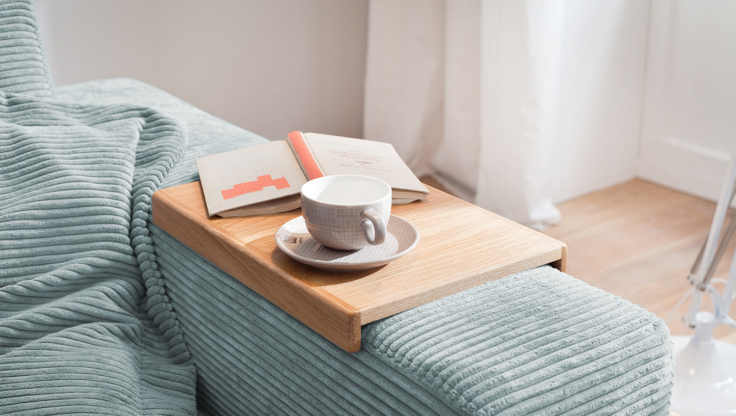 KAWOLA Sofa MADELINE 2-Sitzer Cord hellblau