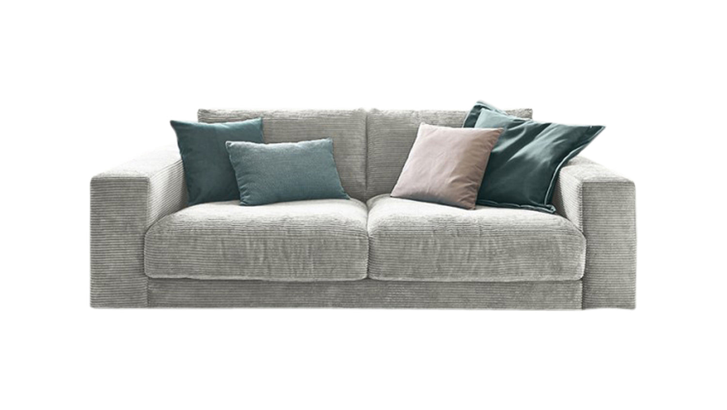 KAWOLA Sofa MADELINE 2-Sitzer Cord hellgrau