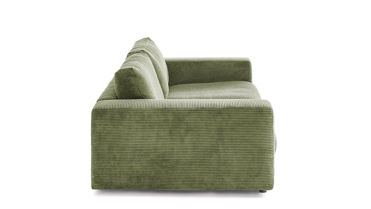 KAWOLA Sofa MADELINE 2-Sitzer Cord olivgrün
