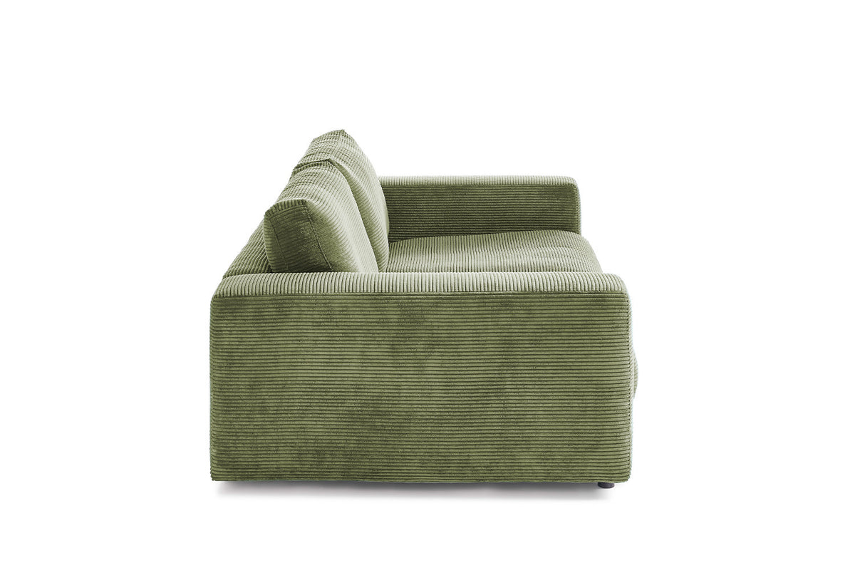 KAWOLA Sofa MADELINE 2-Sitzer Cord olivgrün