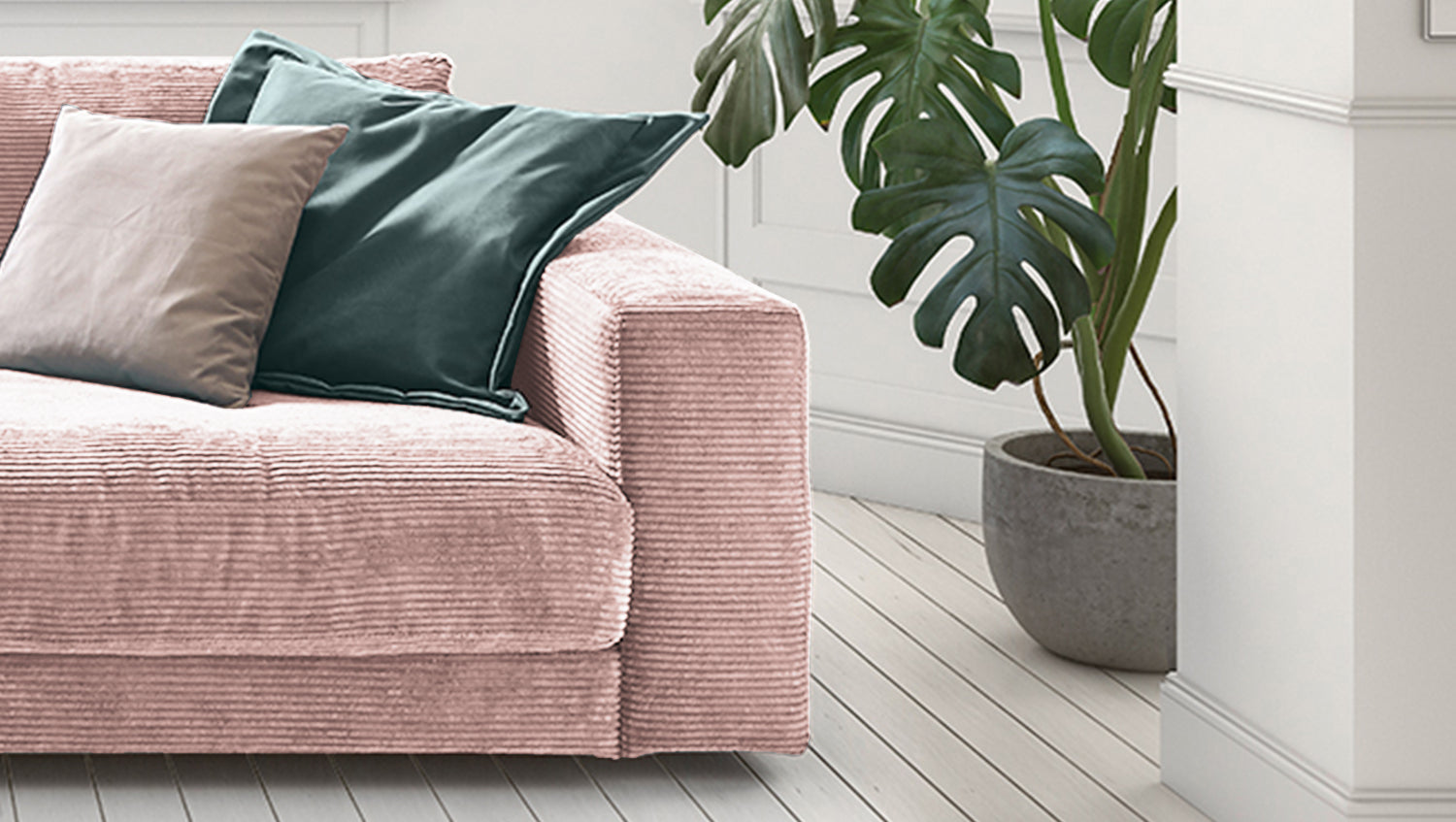 KAWOLA Sofa MADELINE 2-Sitzer Cord rosa