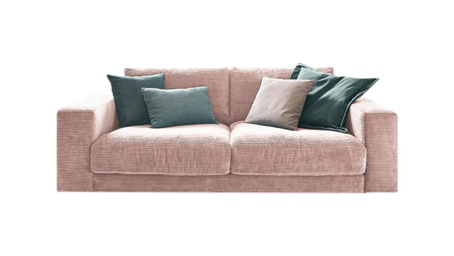 KAWOLA Sofa MADELINE 2-Sitzer Cord rosa