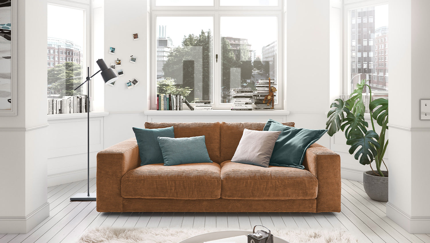 KAWOLA Sofa MADELINE 2-Sitzer Cord rost