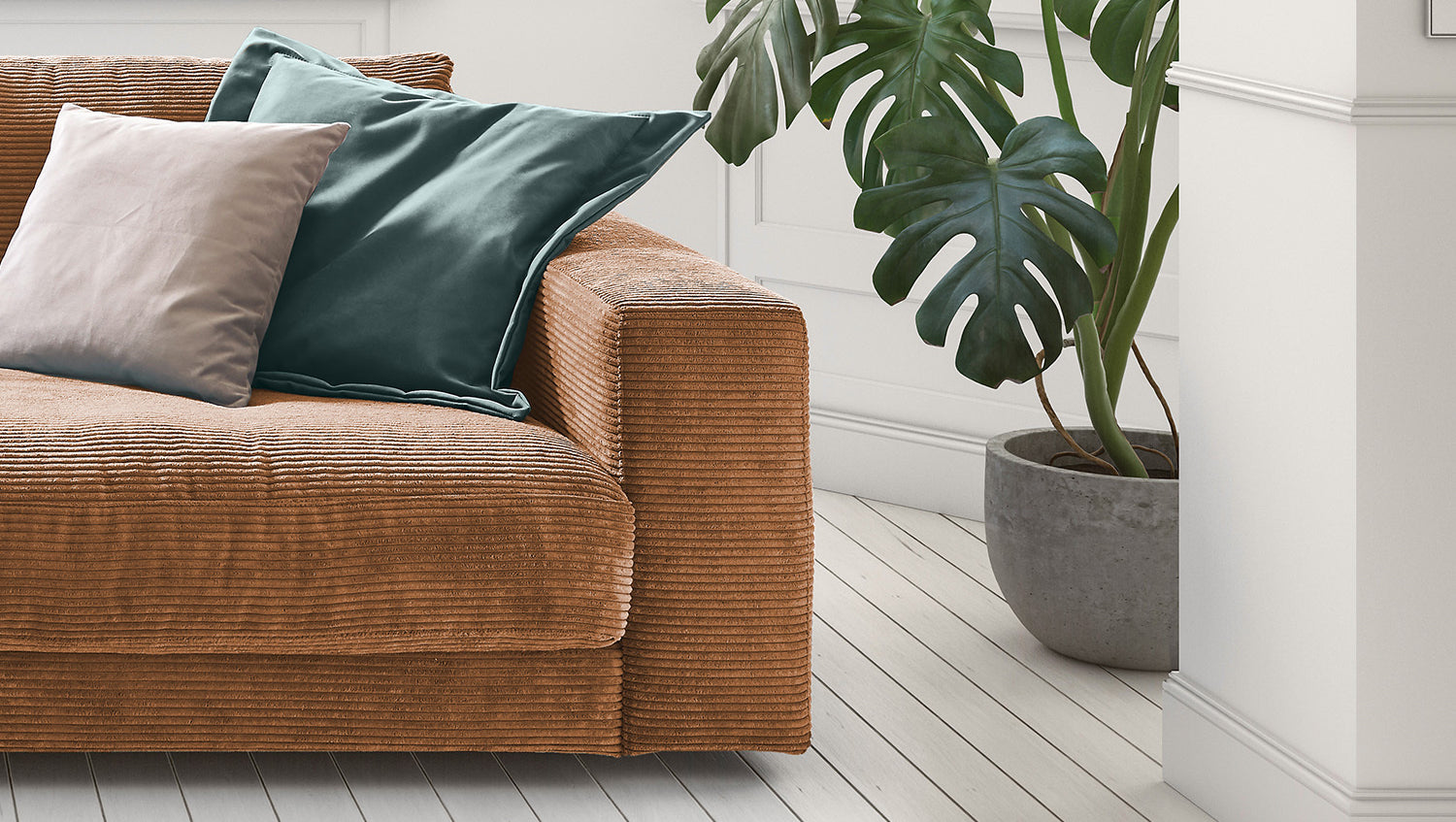 KAWOLA Sofa MADELINE 2-Sitzer Cord rost