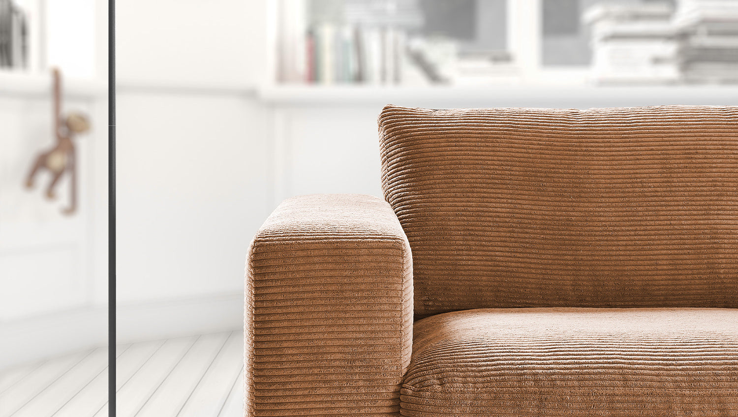 KAWOLA Sofa MADELINE 2-Sitzer Cord rost