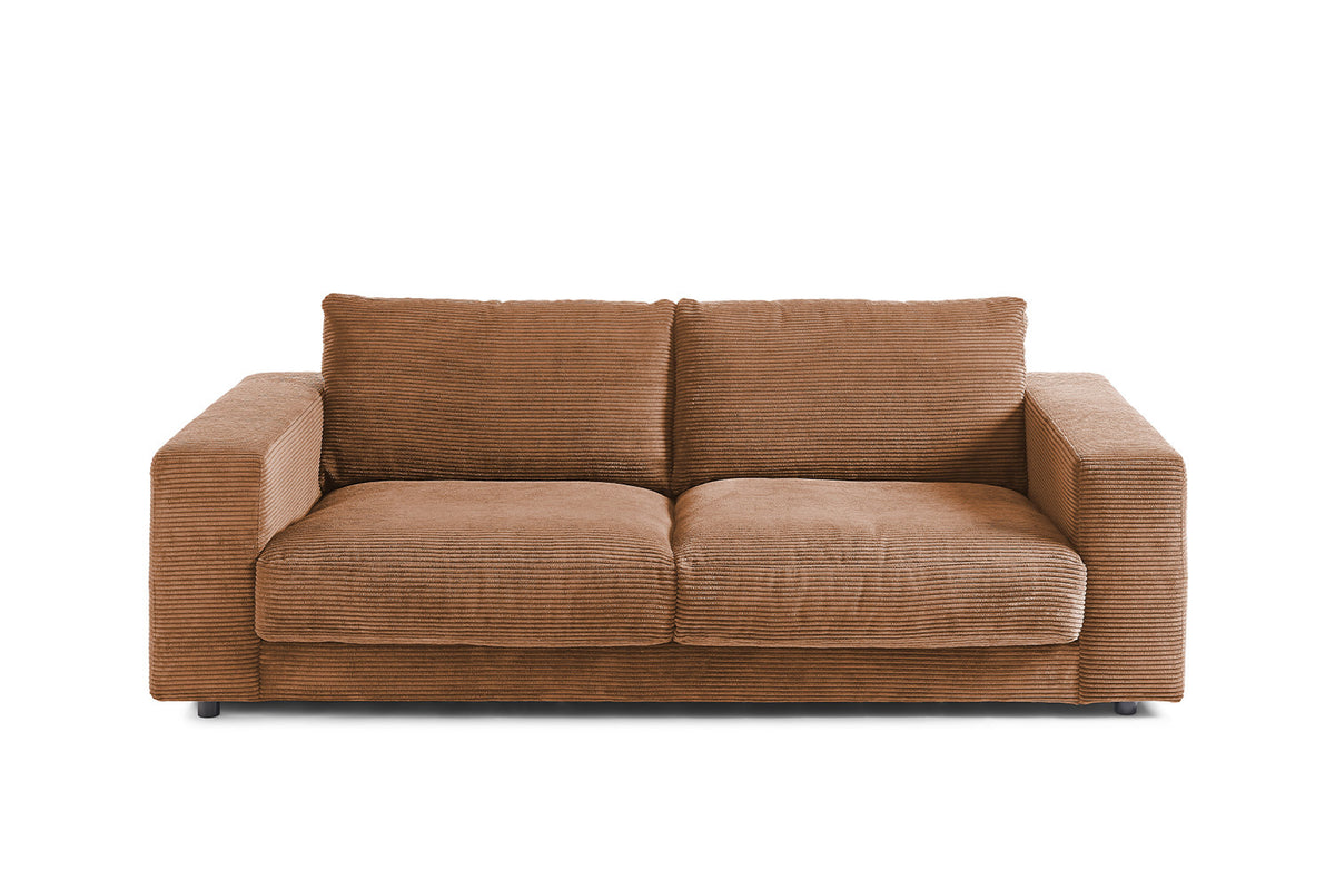 KAWOLA Sofa MADELINE 2-Sitzer Cord rost