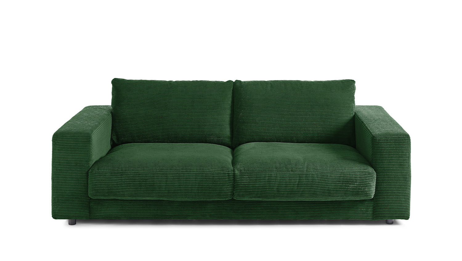 KAWOLA Sofa MADELINE 2-Sitzer Cord smaragd