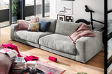 KAWOLA Sofa MADELINE 3-Sitzer Cord hellgrau