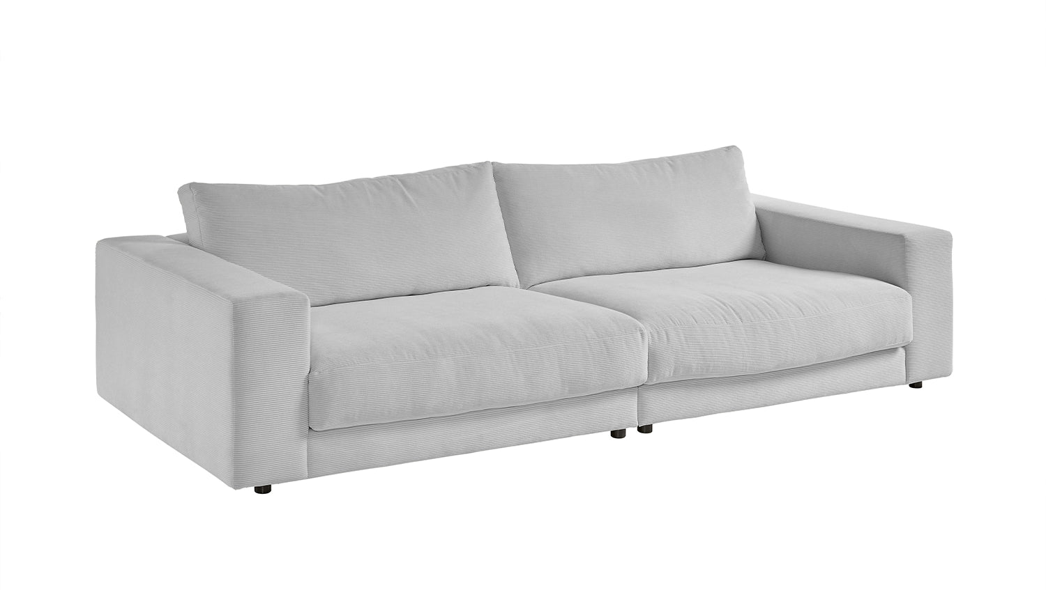KAWOLA Sofa MADELINE 3-Sitzer Cord hellgrau