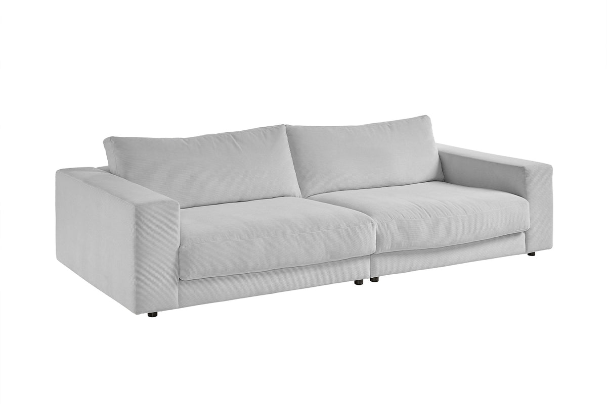 KAWOLA Sofa MADELINE 3-Sitzer Cord hellgrau