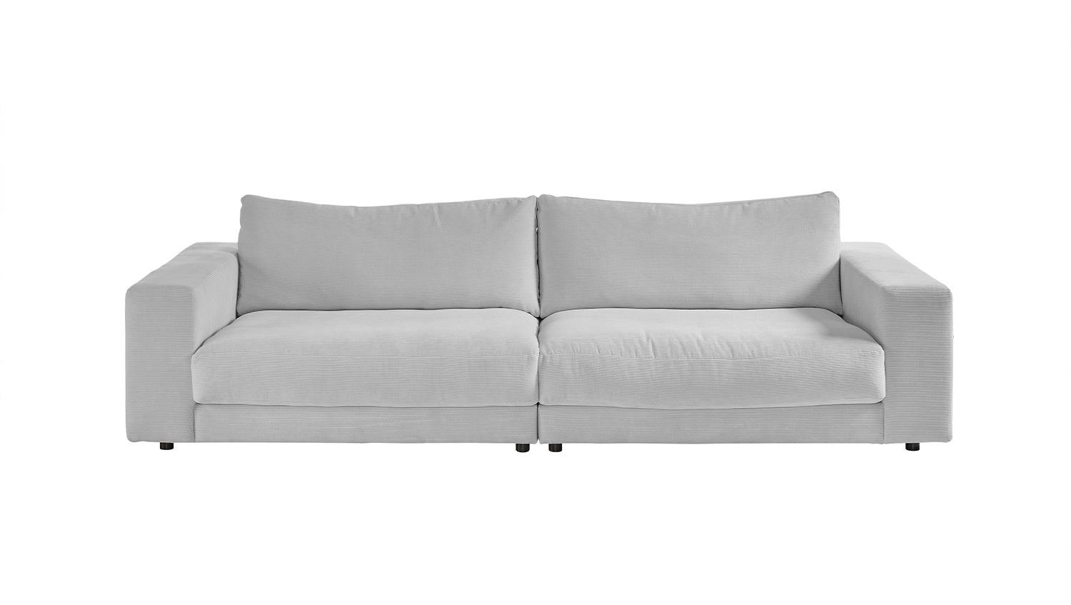 KAWOLA Sofa MADELINE 3-Sitzer Cord hellgrau