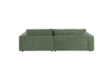 KAWOLA Sofa MADELINE Ecksofa mit Longchair Cord olivgrün