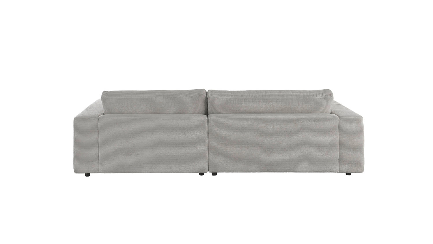 KAWOLA Sofa MADELINE Ecksofa mit Longchair Cord steingrau