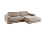 KAWOLA Sofa MADELINE Ecksofa mit Longchair Cord taupe