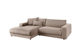 KAWOLA Sofa MADELINE Ecksofa mit Longchair Cord taupe