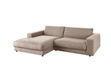 KAWOLA Sofa MADELINE Ecksofa mit Longchair Cord taupe