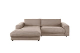 KAWOLA Sofa MADELINE Ecksofa mit Longchair Cord taupe