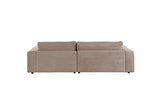 KAWOLA Sofa MADELINE Ecksofa mit Longchair Cord taupe