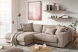 KAWOLA Sofa MADELINE Ecksofa mit Longchair Cord taupe, Links