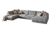 KAWOLA Sofa MADELINE Wohnlandschaft U-Form Cord grau