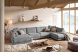 KAWOLA Sofa MADELINE Wohnlandschaft U-Form Cord grau, Links