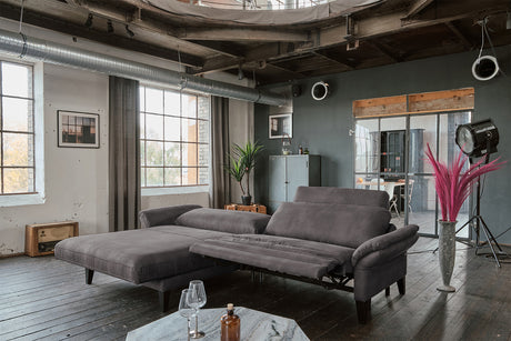 KAWOLA Sofa MALTA Ecksofa Stoff anthrazit