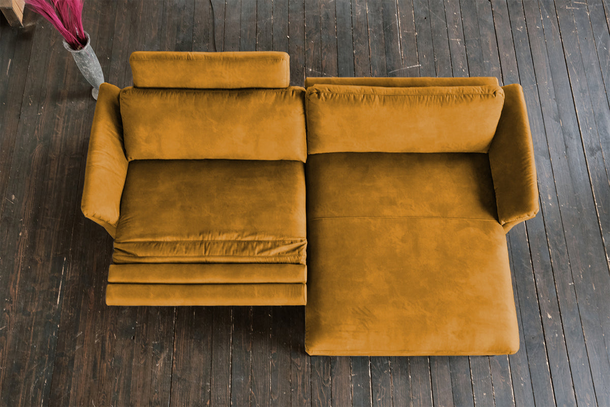 KAWOLA Sofa MALTA Ecksofa Stoff gold