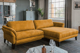 KAWOLA Sofa MALTA Ecksofa Stoff gold