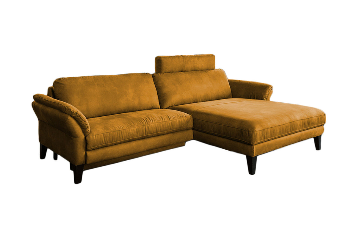 KAWOLA Sofa MALTA Ecksofa Stoff gold