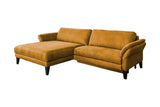 KAWOLA Sofa MALTA Ecksofa Stoff gold