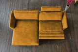 KAWOLA Sofa MALTA Ecksofa Stoff gold