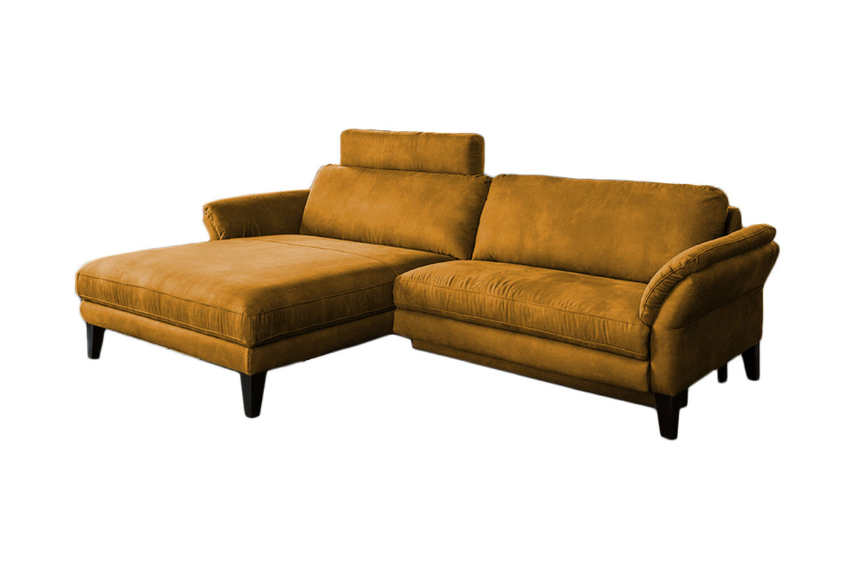 KAWOLA Sofa MALTA Ecksofa Stoff gold