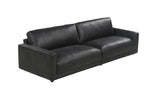 KAWOLA Sofa MARLIN 3-Sitzer Lederfaserstoff schwarz
