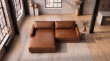 KAWOLA Sofa MARLIN Ecksofa Lederfaserstoff cognac
