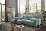 KAWOLA Sofa MIKA Ecksofa Cord hellblau, 276 x 167, Links