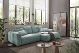 KAWOLA Sofa MIKA Ecksofa Cord hellblau, 296 x 167, Rechts