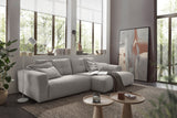 KAWOLA Sofa MIKA Ecksofa Cord hellgrau, 296 x 167, Rechts
