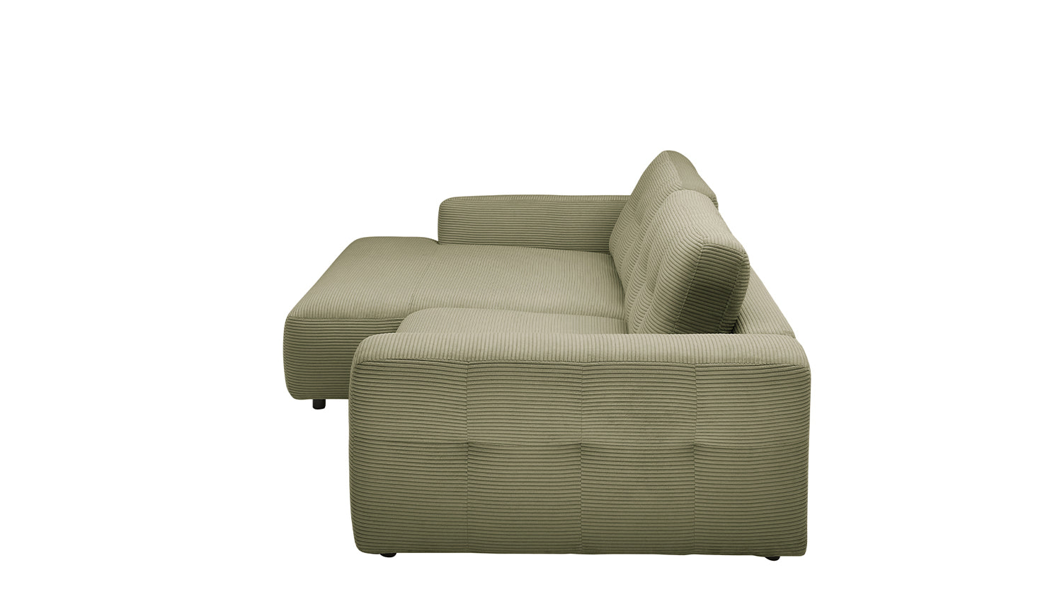 KAWOLA Sofa MIKA Ecksofa Cord olivgrün