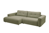 KAWOLA Sofa MIKA Ecksofa Cord olivgrün