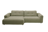 KAWOLA Sofa MIKA Ecksofa Cord olivgrün