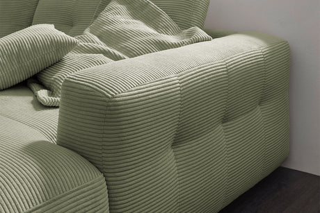 KAWOLA Sofa MIKA Ecksofa Cord olivgrün