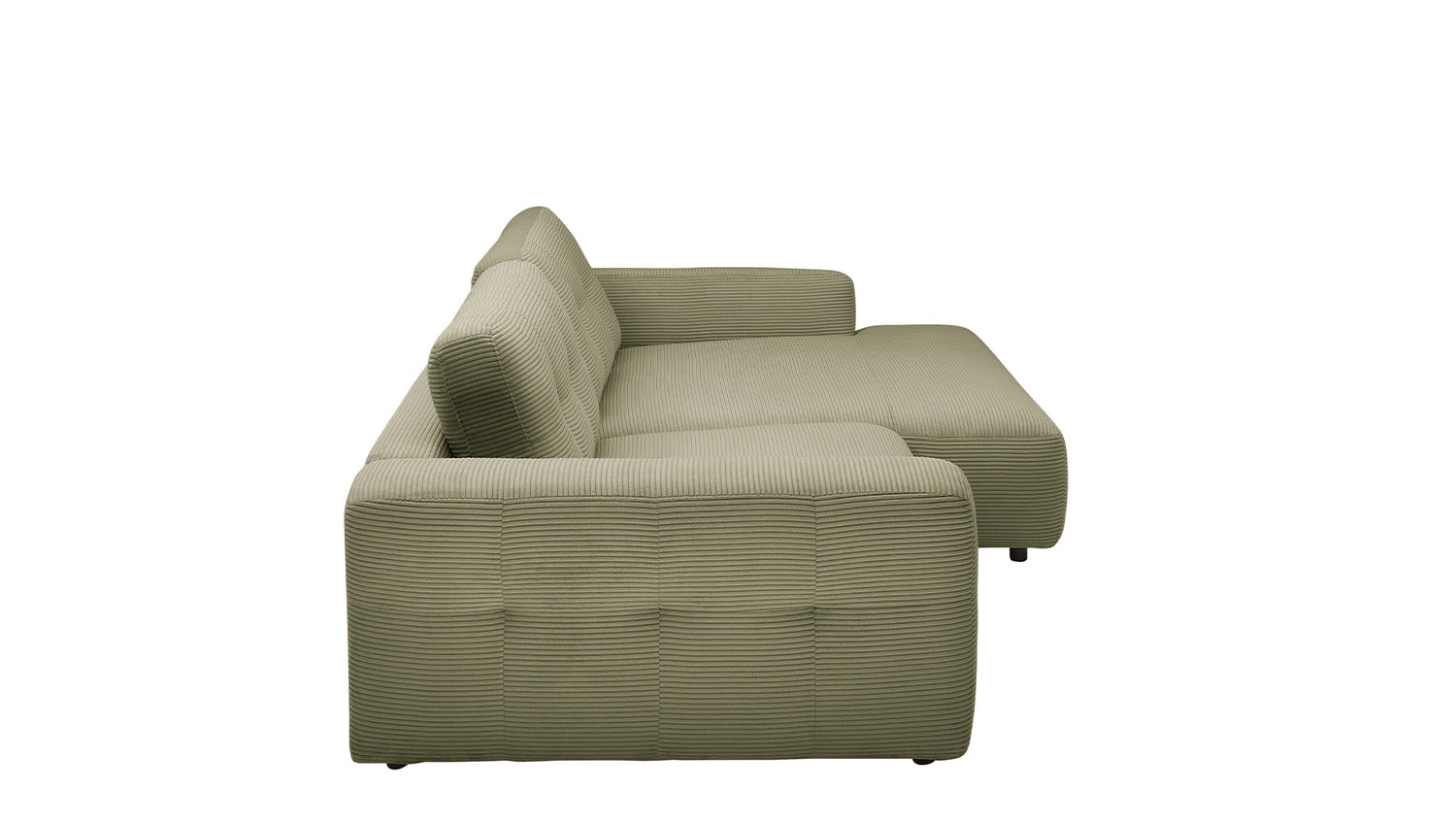 KAWOLA Sofa MIKA Ecksofa Cord olivgrün