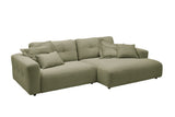 KAWOLA Sofa MIKA Ecksofa Cord olivgrün