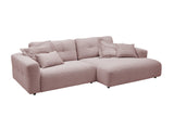 KAWOLA Sofa MIKA Ecksofa Cord rosa
