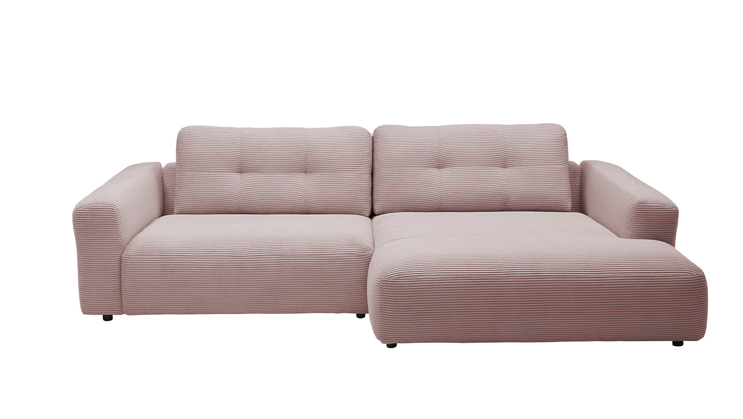 KAWOLA Sofa MIKA Ecksofa Cord rosa